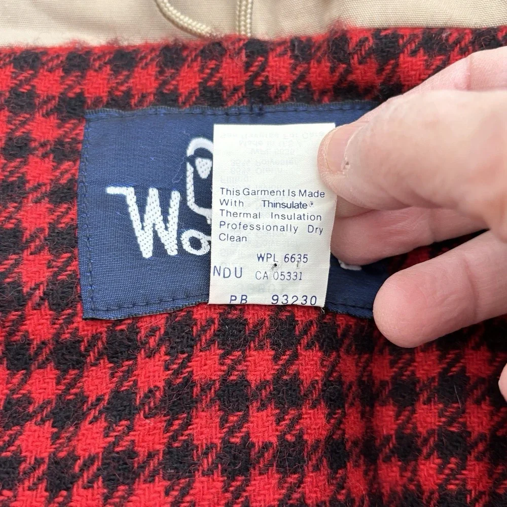 Vintage Woolrich Field‎ Chore Coat Jacket Canvas Flannel Mens Large Wool Lining